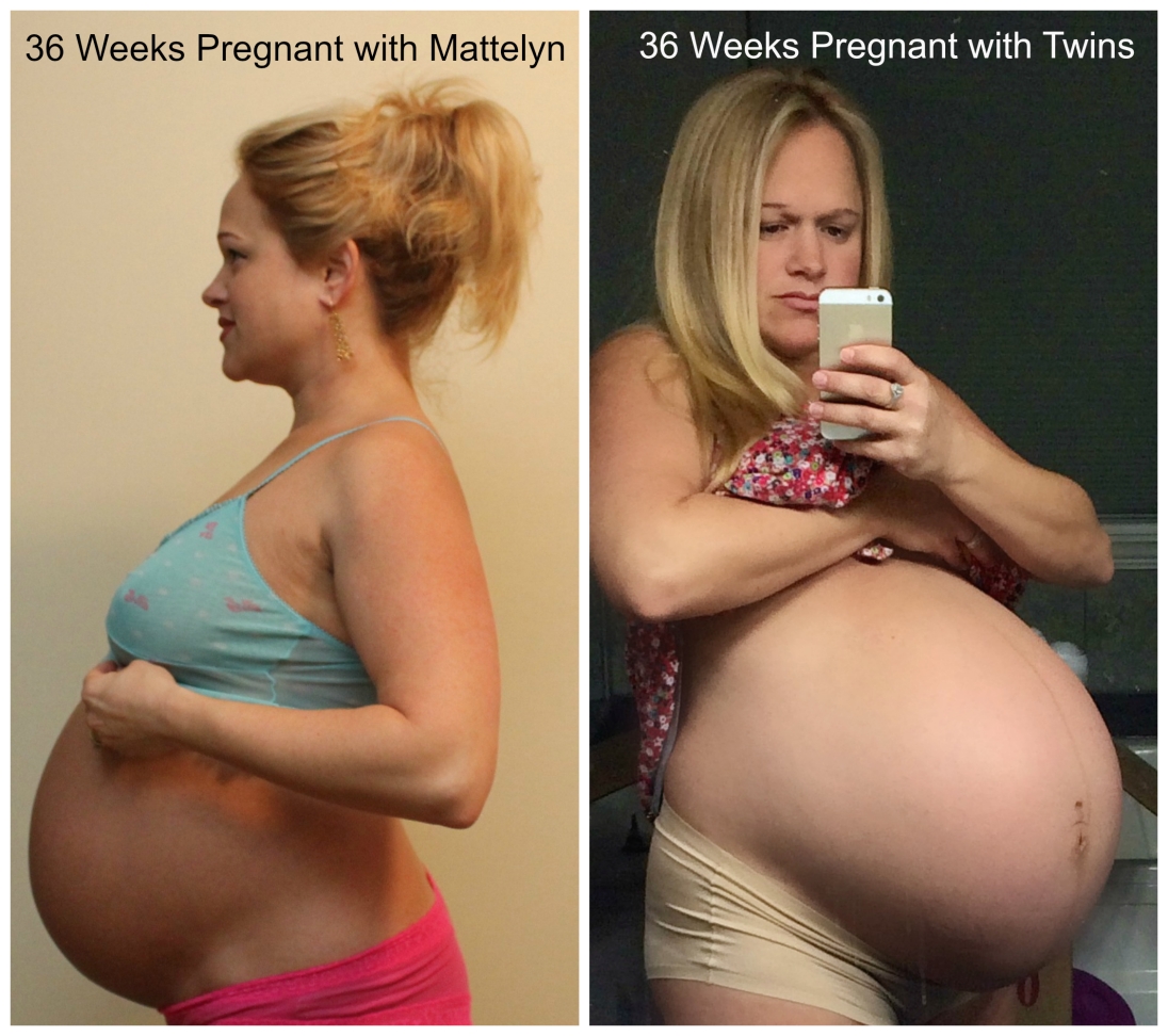 36 Weeks Pregnant Singleton vs Twins (1) .